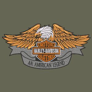 Harley Davidson Embroidered Adult Unisex Crewneck Sweatshirt Eagle Biker